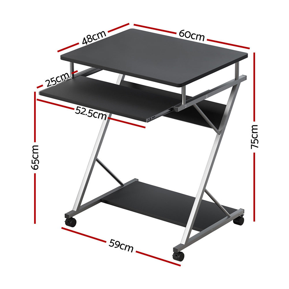 Metal Pull Out Table Desk - Black - Homecoze
