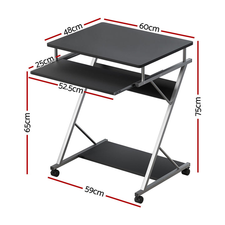 Metal Pull Out Table Desk - Black - Homecoze