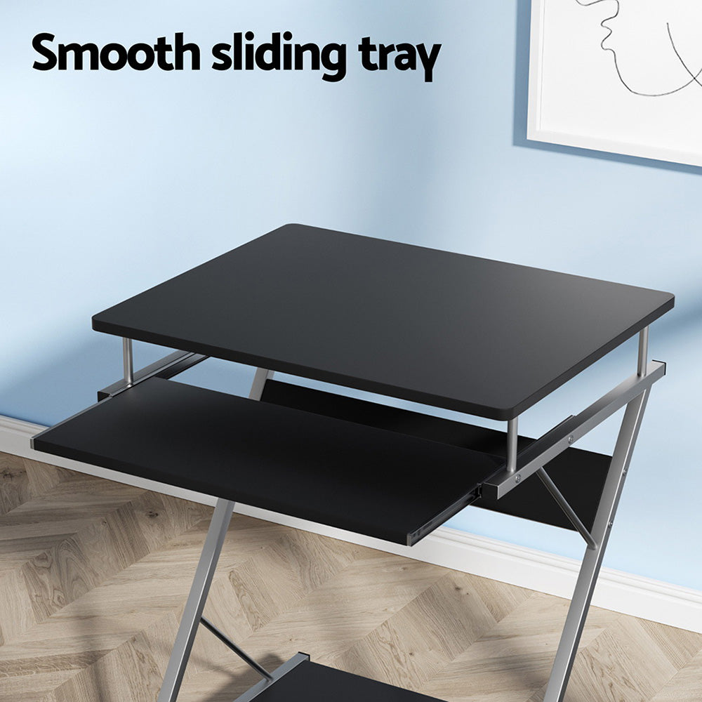 Metal Pull Out Table Desk - Black - Homecoze