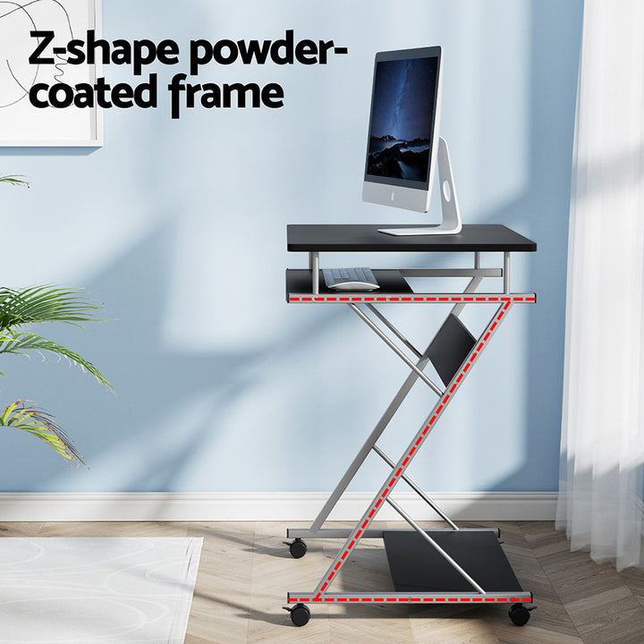 Metal Pull Out Table Desk - Black - Homecoze