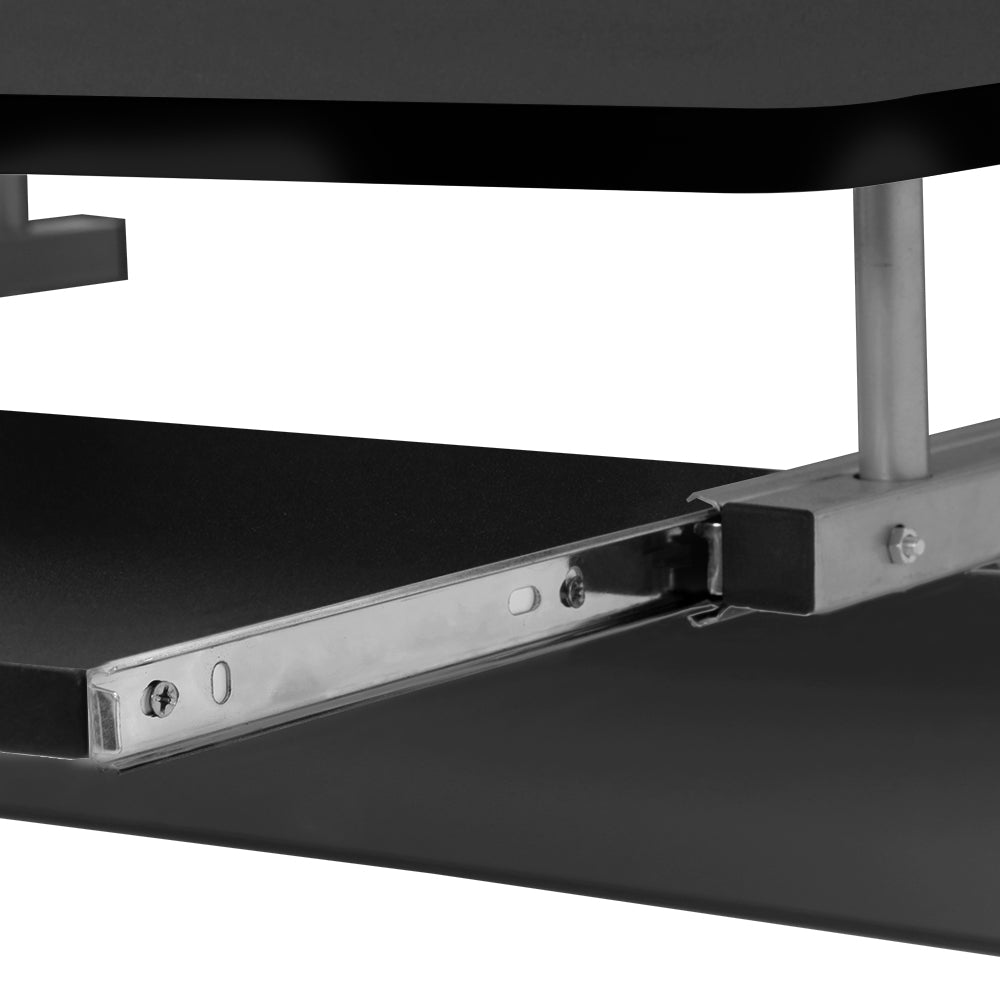 Metal Pull Out Table Desk - Black - Homecoze