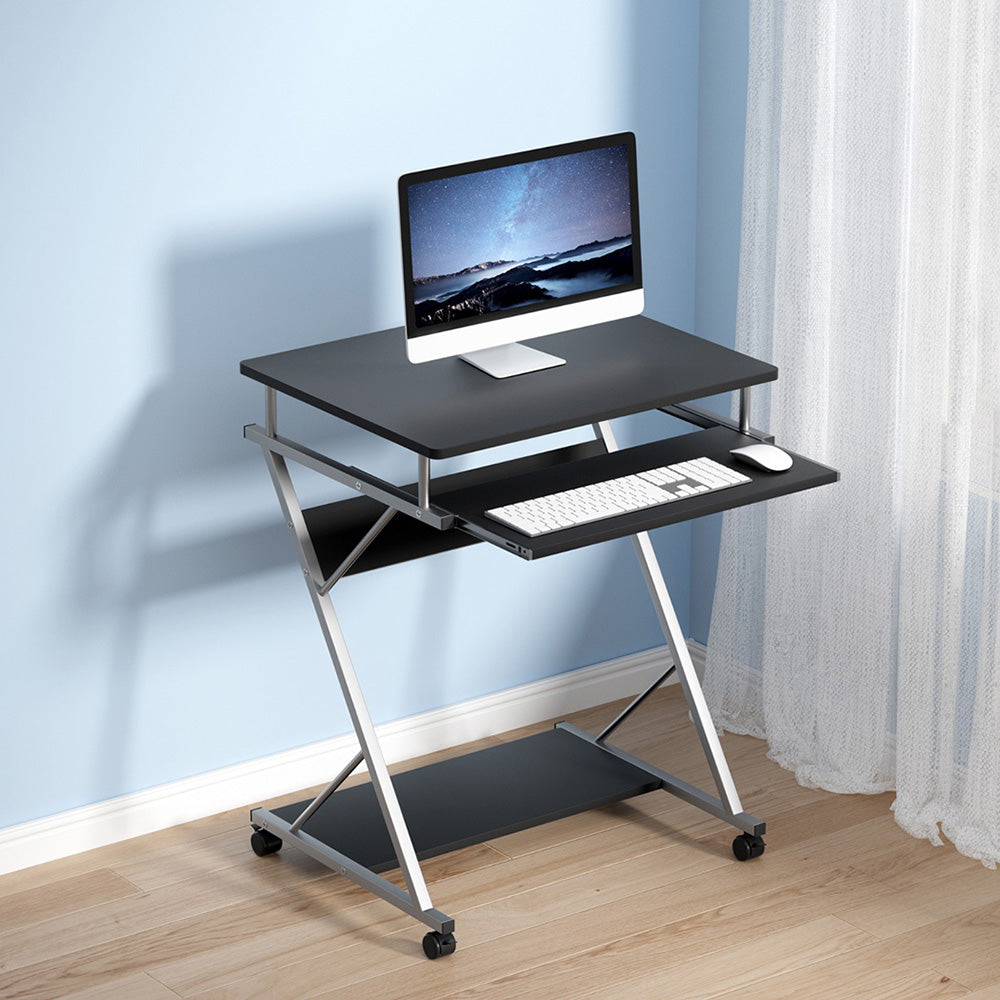 Metal Pull Out Table Desk - Black - Homecoze