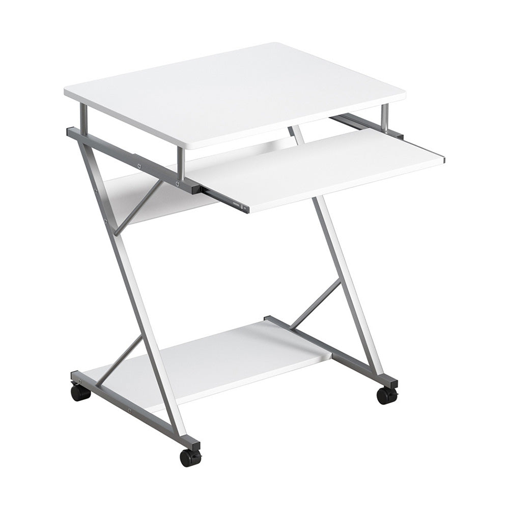 Metal Pull Out Table Desk - White - Homecoze