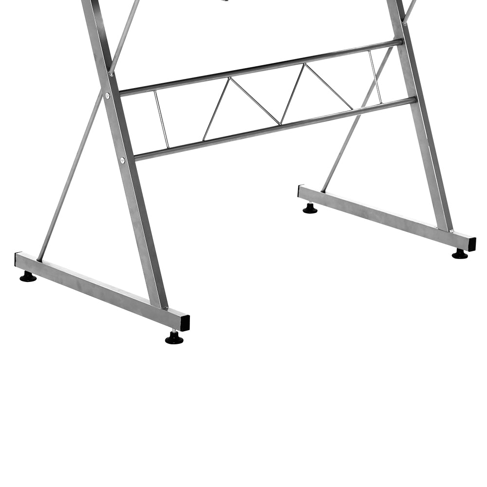 Corner Metal Pull Out Table Desk - White - Homecoze