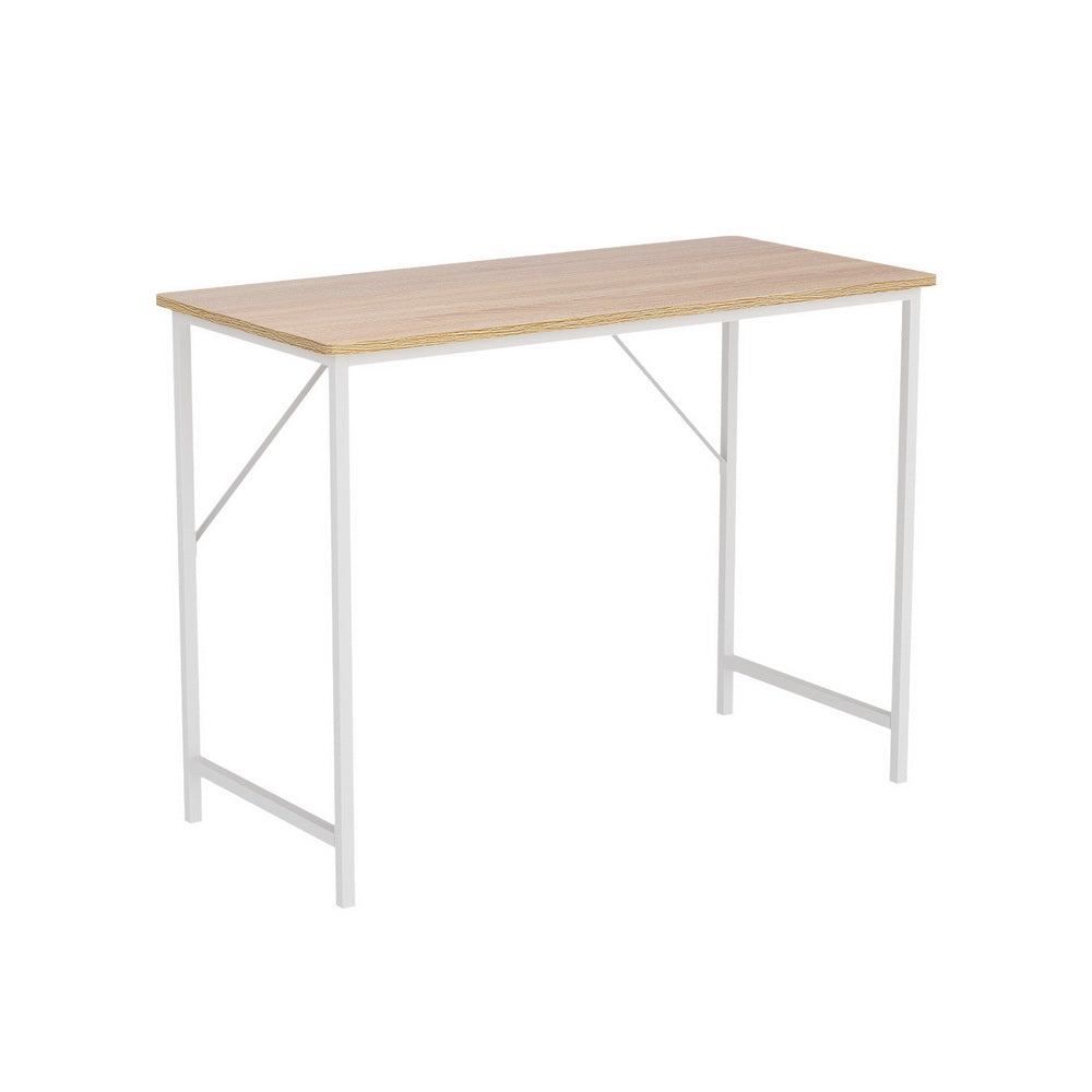 Minimalist Metal Desk - White & Oak - Homecoze