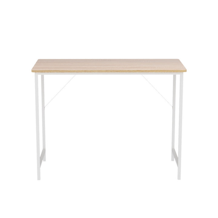 Minimalist Metal Desk - White & Oak - Homecoze