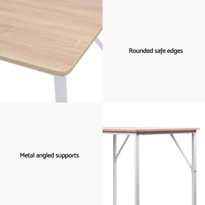 Minimalist Metal Desk - White & Oak - Homecoze