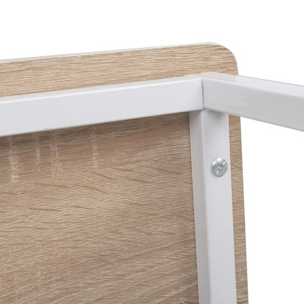 Minimalist Metal Desk - White & Oak - Homecoze