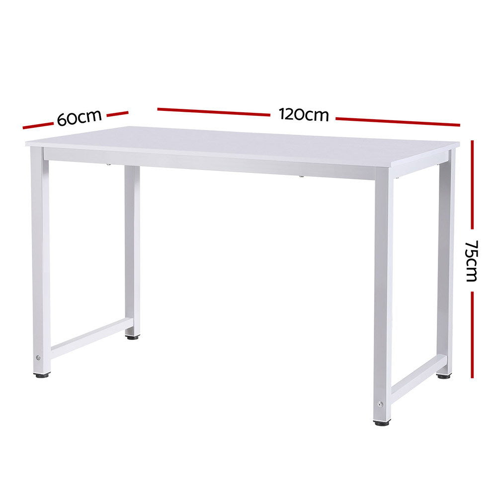 Office Desk Home Study Table 120CM - White - Homecoze