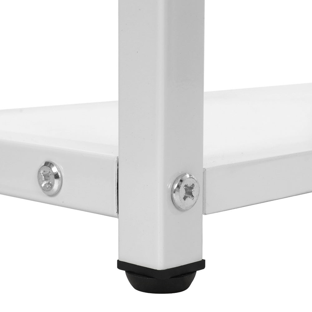 Compact Computer Desk Study Nook Storage Table 120CM - White - Homecoze