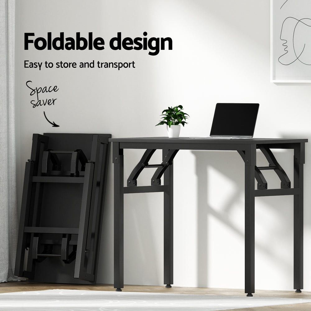 Compact Foldable Computer Desk Laptop Table For Study or Home Office Black - Homecoze