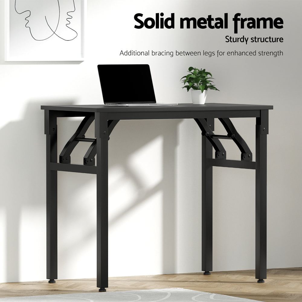 Compact Foldable Computer Desk Laptop Table For Study or Home Office Black - Homecoze
