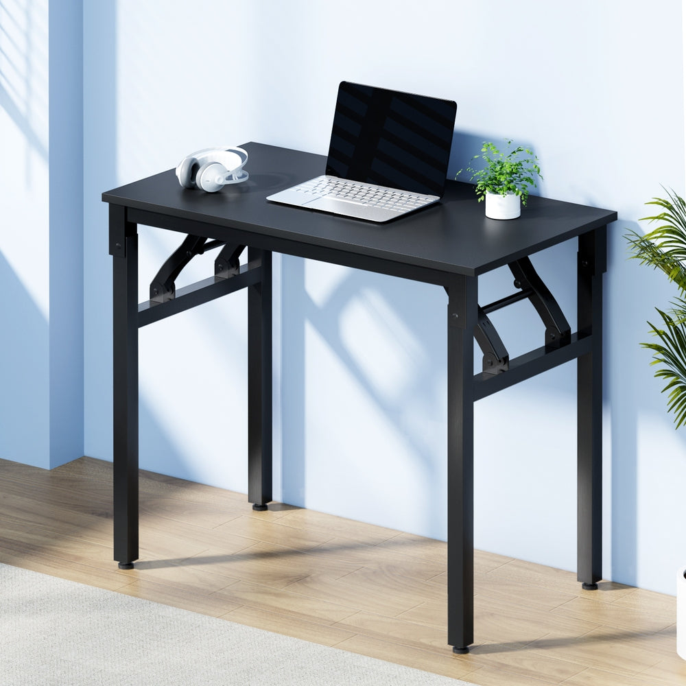 Compact Foldable Computer Desk Laptop Table For Study or Home Office Black - Homecoze