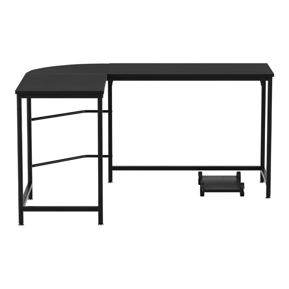 Corner Computer Study Desk L-Shaped Home Office Work Station - Black - Homecoze