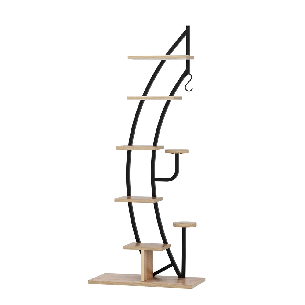 6-Tier Mini Plant Stand Shelf 155cm - Black - Homecoze