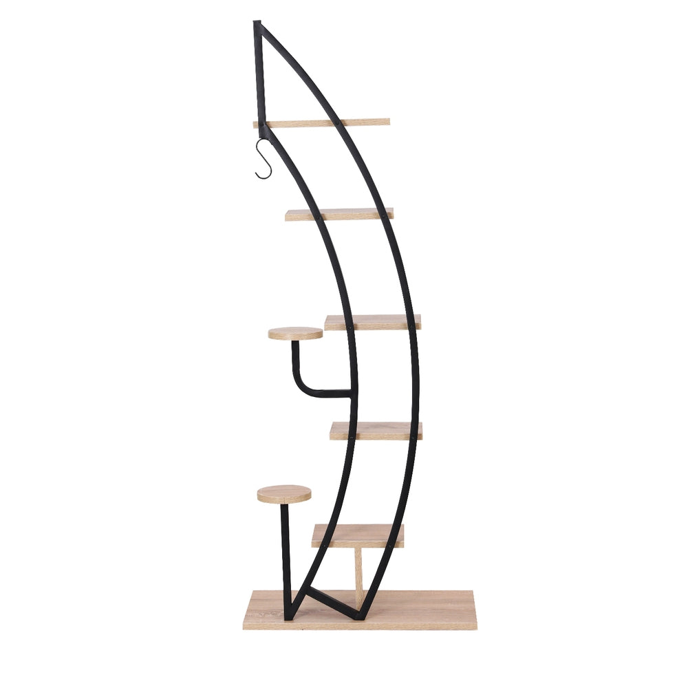 6-Tier Mini Plant Stand Shelf 155cm - Black - Homecoze