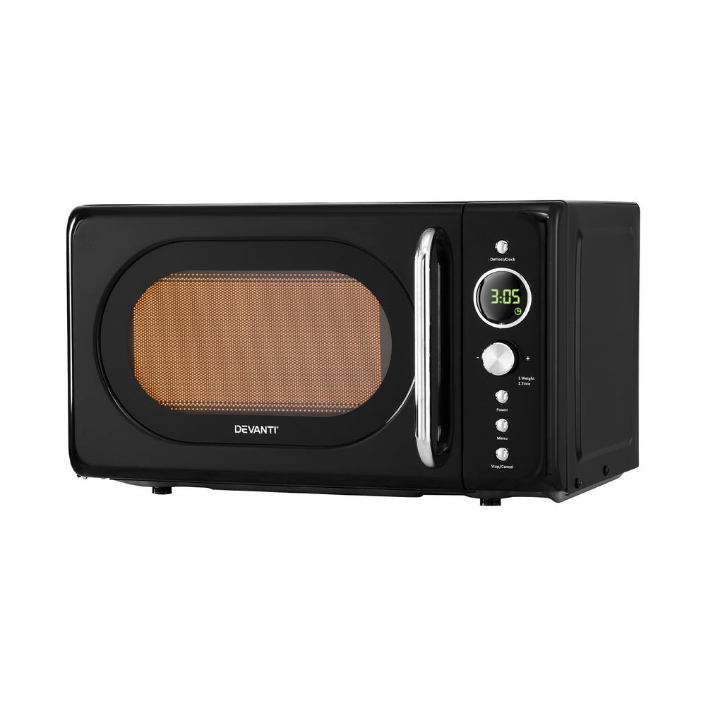 Devanti 20L Microwave Oven 700W Black - Homecoze