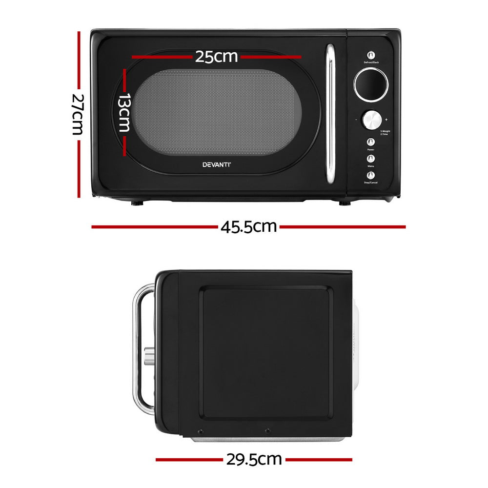 Devanti 20L Microwave Oven 700W Black - Homecoze