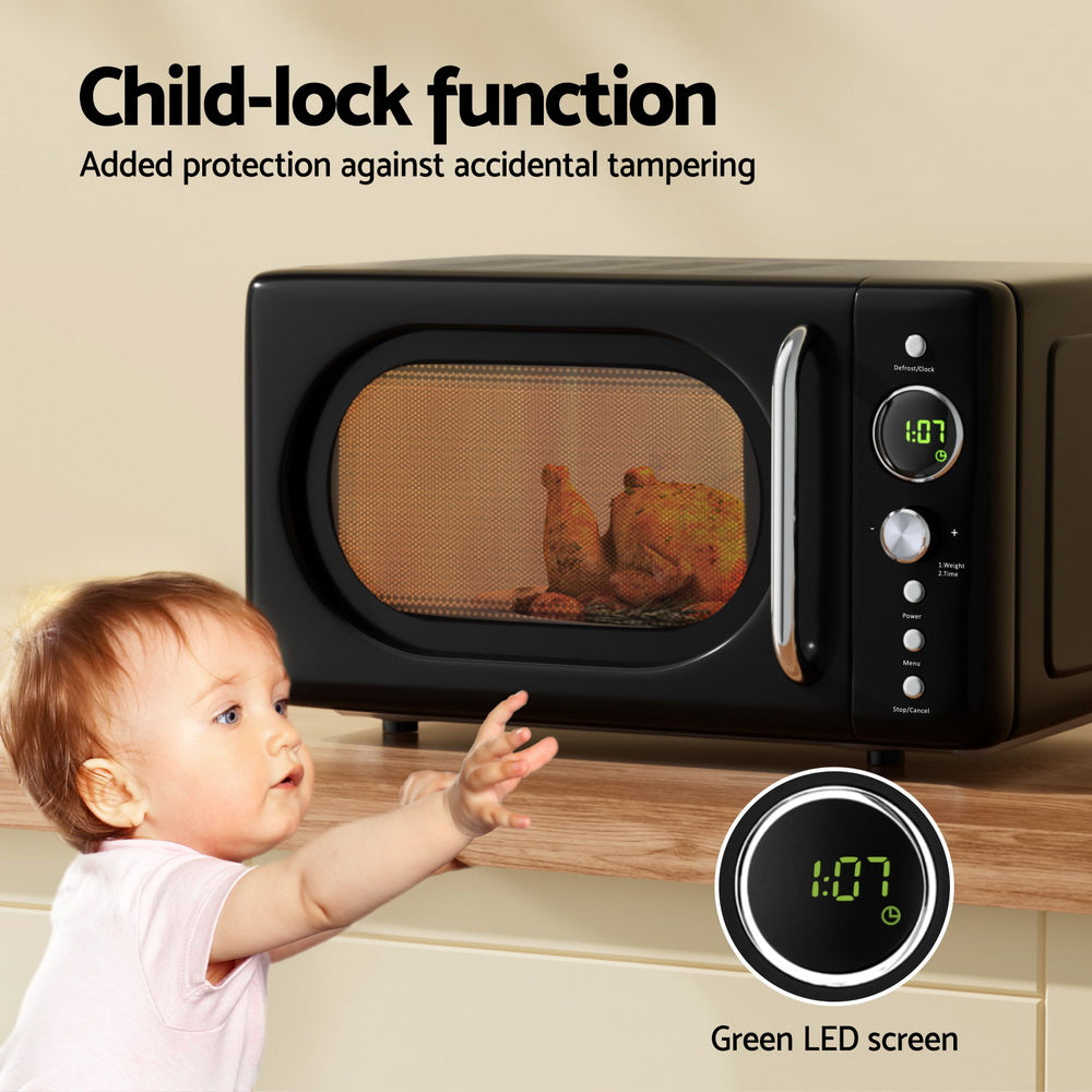 Devanti 20L Microwave Oven 700W Black - Homecoze