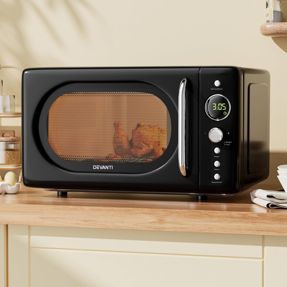 Devanti 20L Microwave Oven 700W Black - Homecoze
