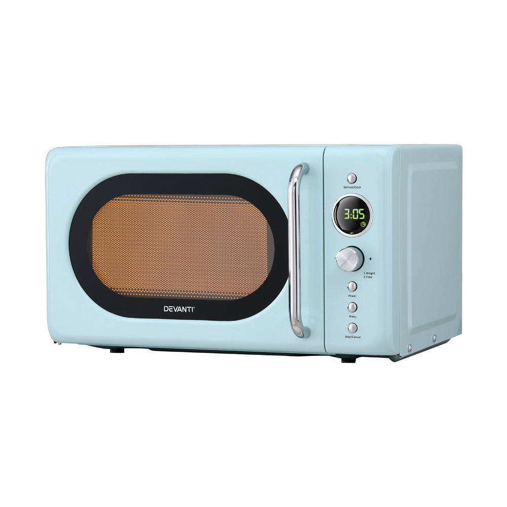 Devanti 20L Microwave Oven 800W Blue - Homecoze