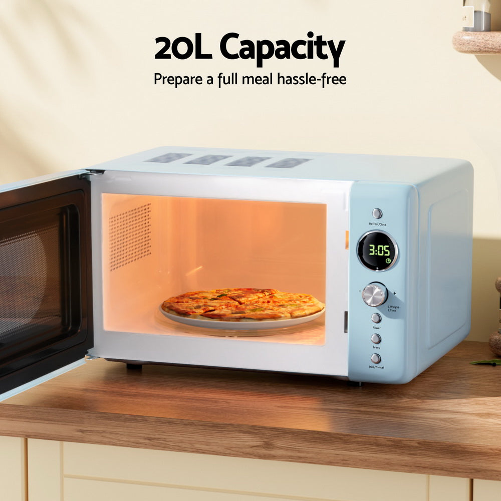 Devanti 20L Microwave Oven 800W Blue - Homecoze