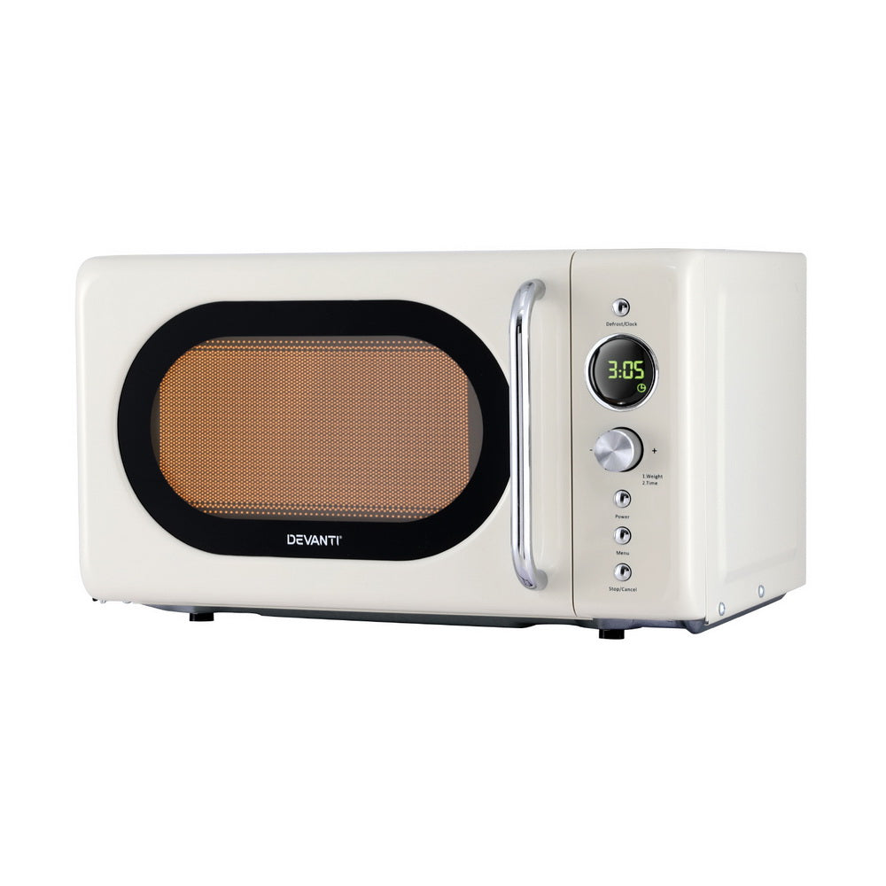 Devanti 20L Microwave Oven 700W Cream - Homecoze