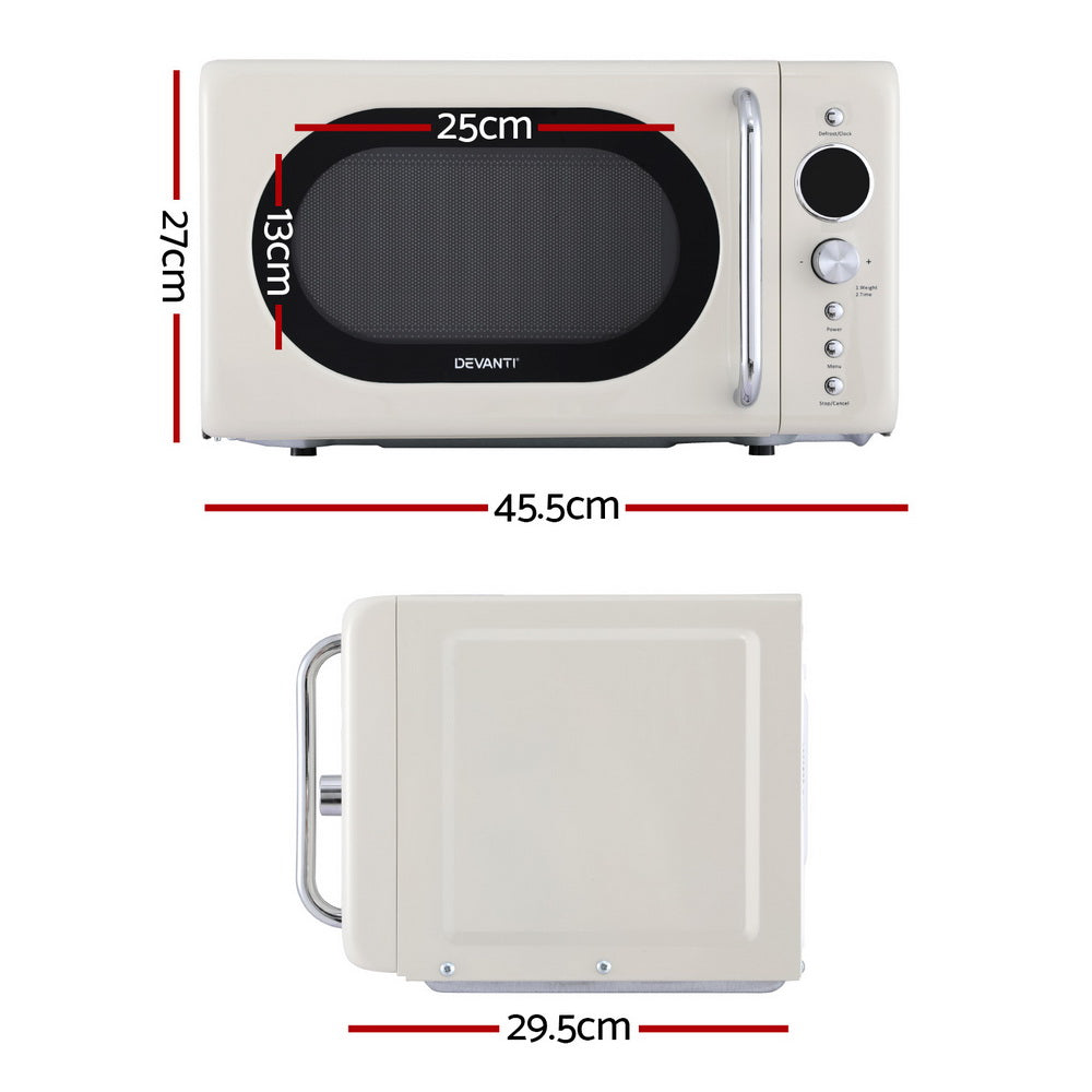 Devanti 20L Microwave Oven 700W Cream - Homecoze