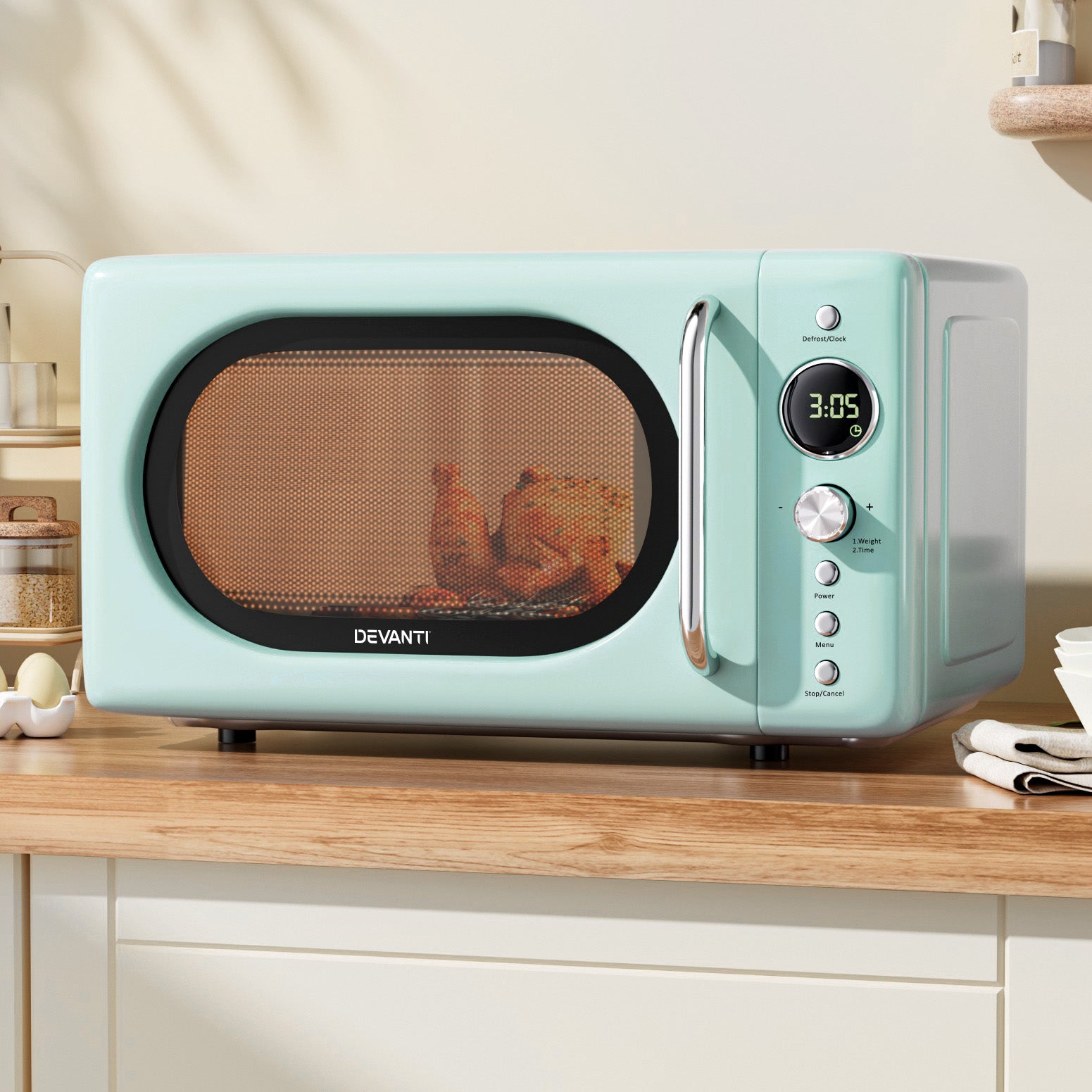 Devanti 20L Microwave Oven 700W Green - Homecoze