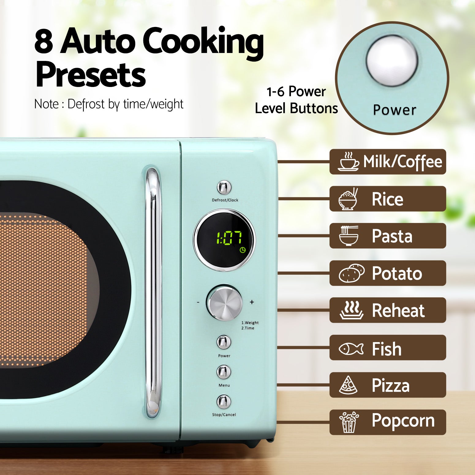 Devanti 20L Microwave Oven 700W Green - Homecoze