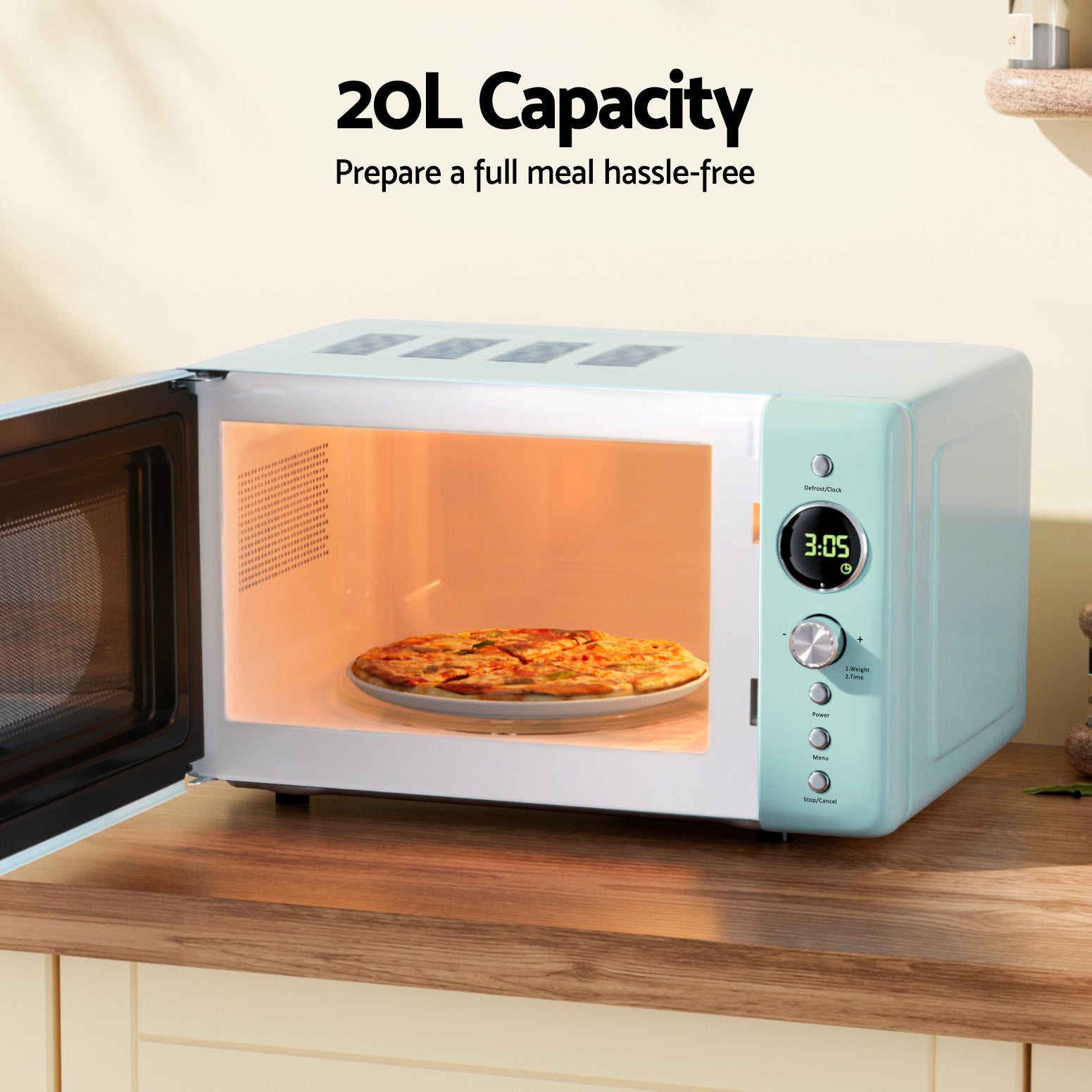 Devanti 20L Microwave Oven 700W Green - Homecoze