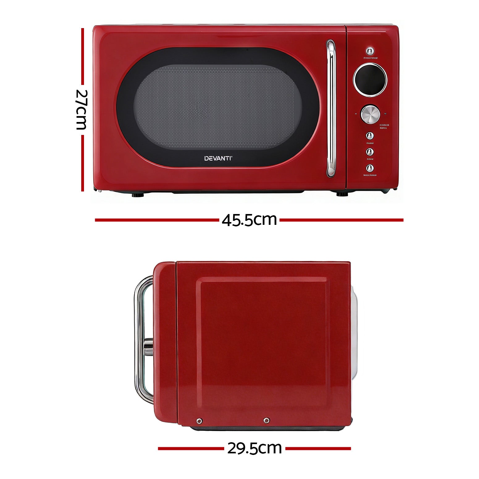 Devanti 20L Microwave Oven 700W Red - Homecoze