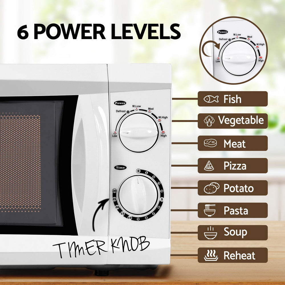 Devanti 20L Microwave Oven 800W White - Homecoze