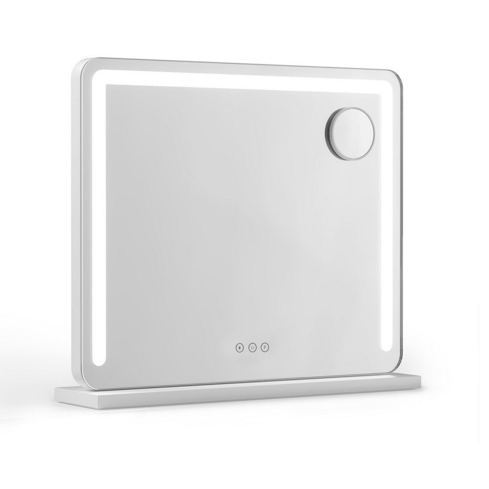 Hollywood Style Makeup Mirror 3-Colour LED Dimmable Vanity 50 x 60cm - White Frame - Homecoze