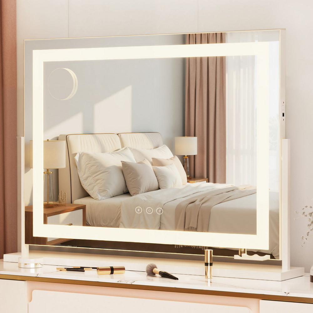 Embellir Makeup Mirror 80x58cm 360～ Rotatable Vanity Mirror with Lights Bright Light Strip Adjustable - Homecoze