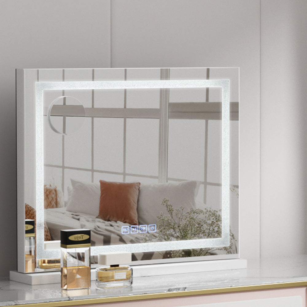 Crystal LED Makeup Mirror USB & Speaker - 58 x 46cm - Homecoze