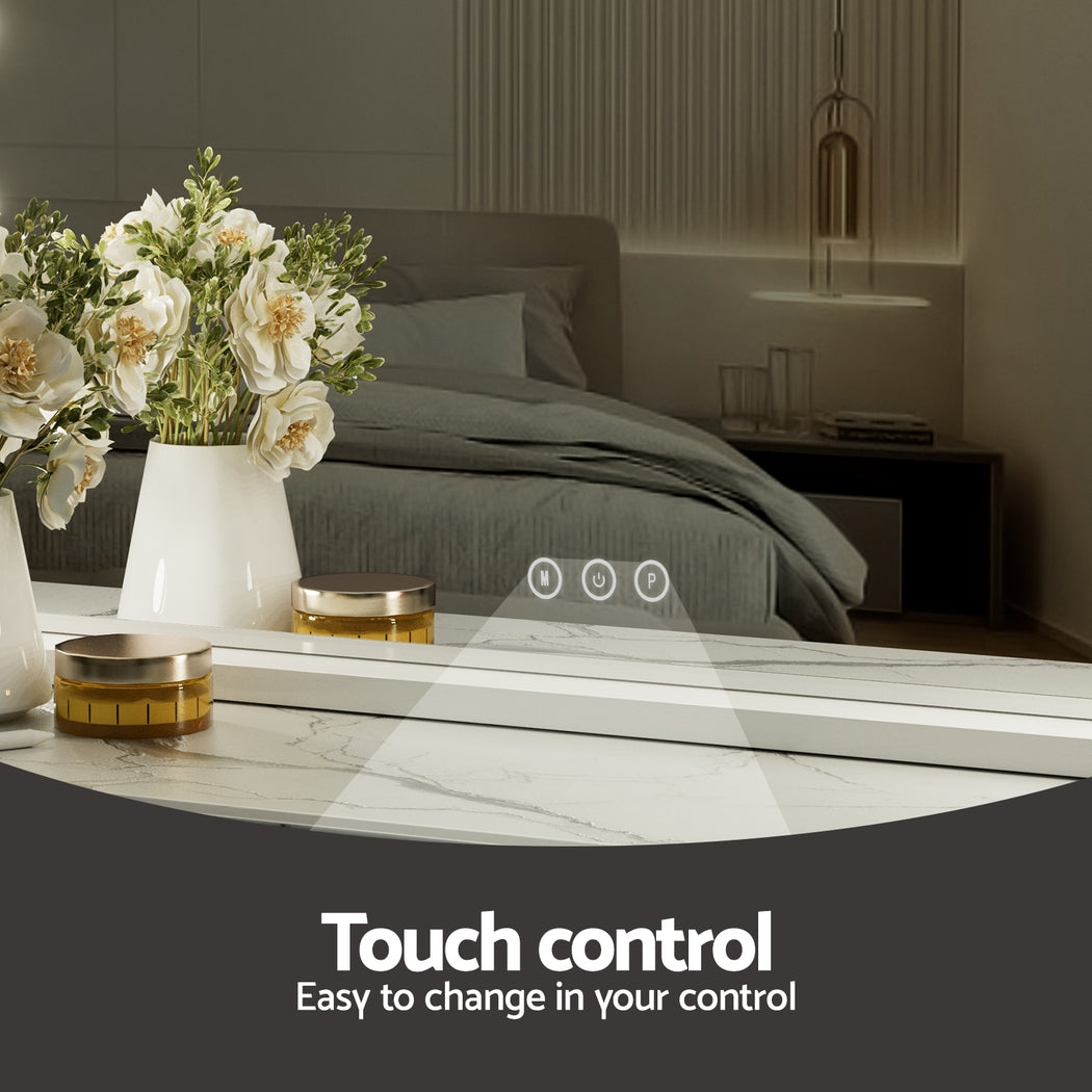 Embellir Makeup Mirror 80x58cm Hollywood Vanity with LED Light Tabletop Wall - Homecoze