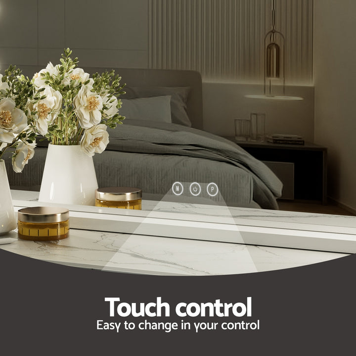 Embellir Makeup Mirror 80x58cm Hollywood Vanity with LED Light Tabletop Wall - Homecoze