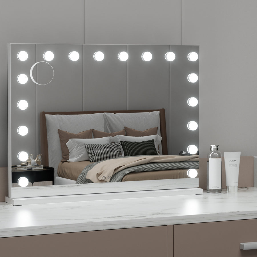 Embellir Makeup Mirror 80x58cm Hollywood Vanity with LED Light Tabletop Wall - Homecoze