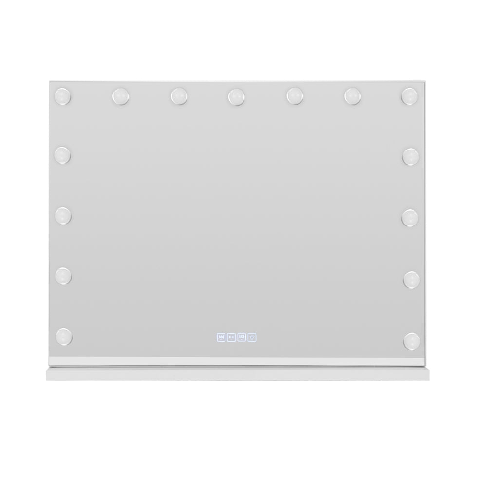 LED Makeup Mirror Inbuilt Bluetooth Speaker 80 x 58cm - Homecoze