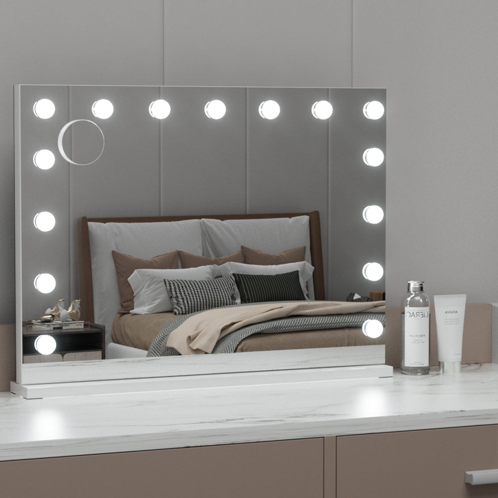 LED Makeup Mirror Inbuilt Bluetooth Speaker 80 x 58cm - Homecoze