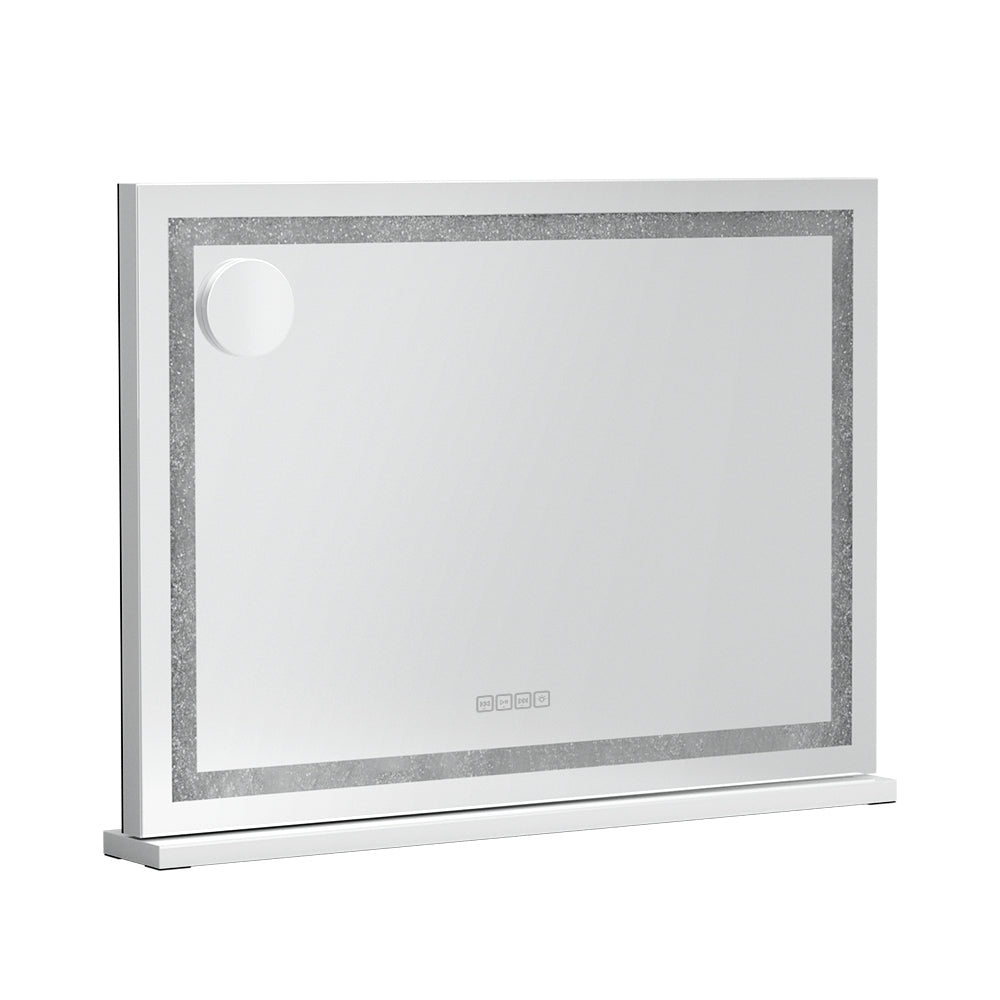 Crystal LED Makeup Mirror USB & Speaker - 80 x 58cm - Homecoze
