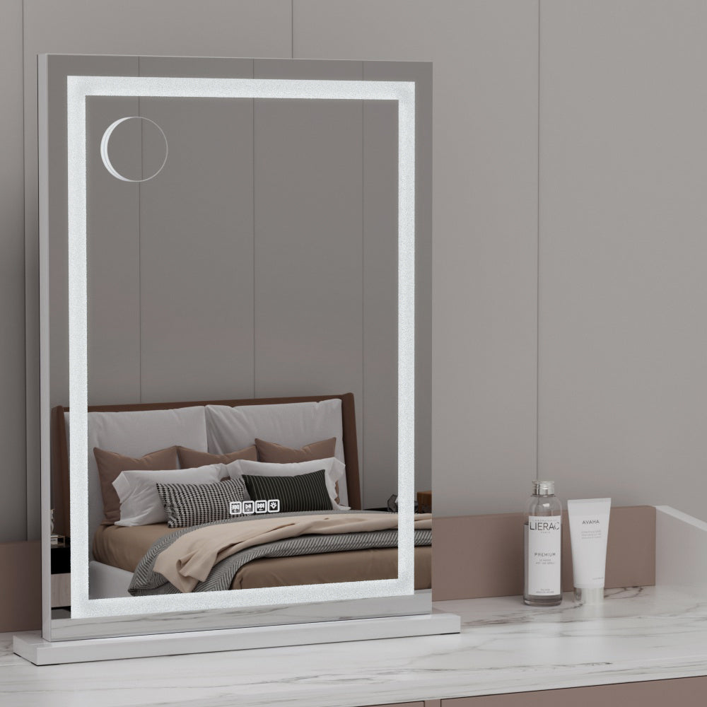 Crystal LED Makeup Mirror USB & Speaker - 58 x 80cm - Homecoze
