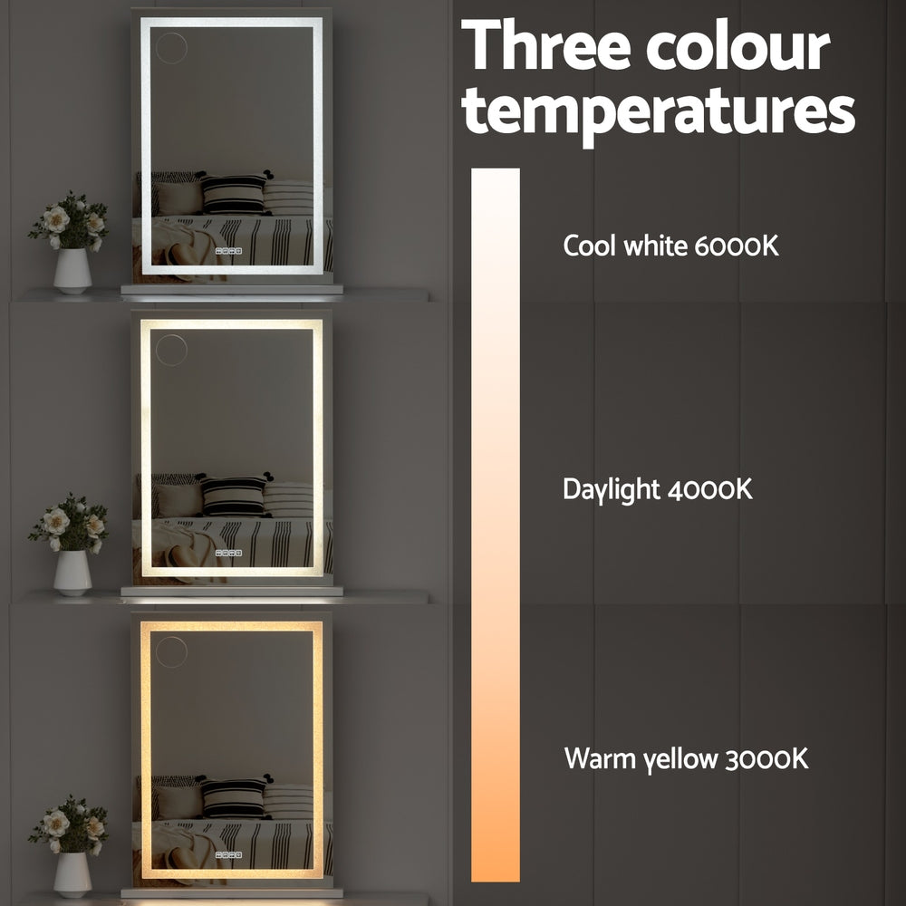 Crystal LED Makeup Mirror USB & Speaker - 58 x 80cm - Homecoze