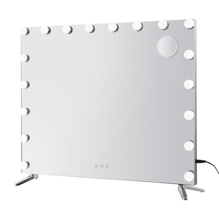 Frameless Hollywood Make Up Mirror with 18 LED Light Bulbs - 65 x 80cm - Homecoze