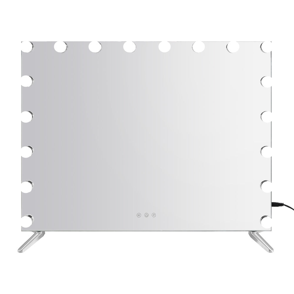 Frameless Hollywood Make Up Mirror with 18 LED Light Bulbs - 65 x 80cm - Homecoze