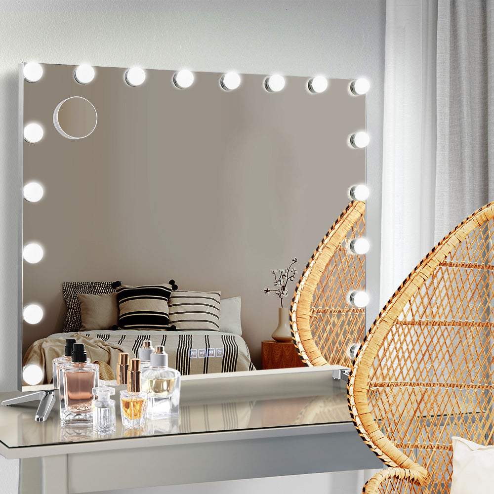 LED Makeup Mirror Inbuilt Bluetooth Speaker 65 x 80cm - Homecoze