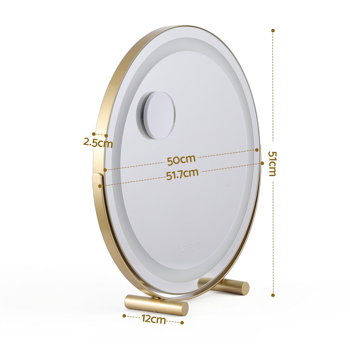 Embellir 50cm Hollywood Makeup Mirror with Lights and 10X Magnifier Round Gold - Homecoze