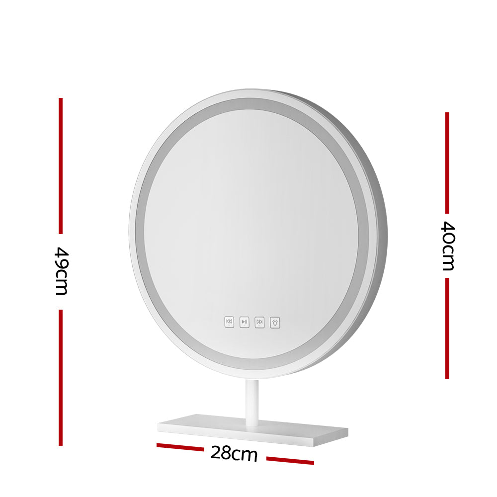 Round LED Light Strip Makeup Mirror 40x40cm - Homecoze