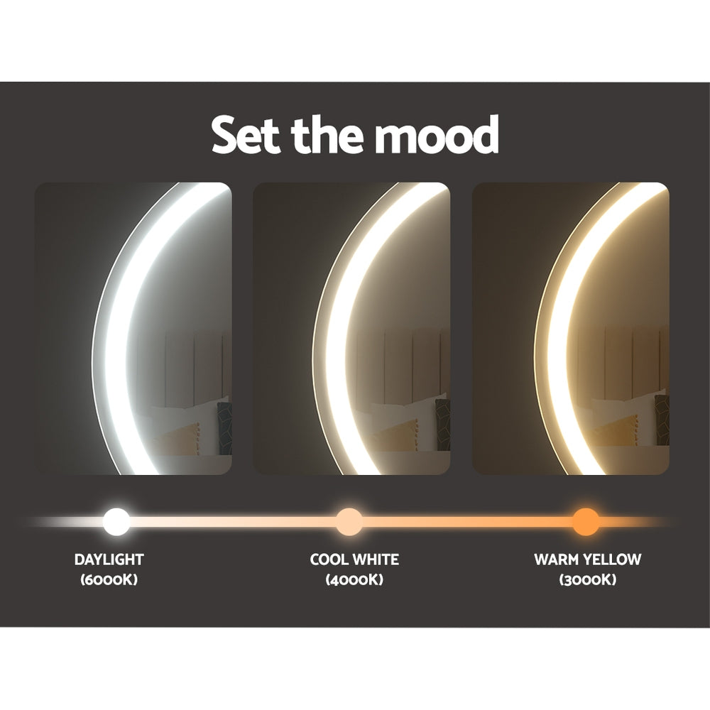Round LED Light Strip Makeup Mirror 40x40cm - Homecoze